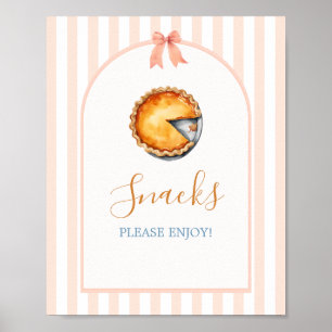 Little Cutie Pie Orange Gingham Snacks Poster