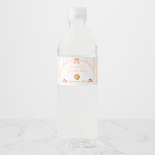 Little Cutie Pie Orange Gingham Water Bottle Water Bottle Label