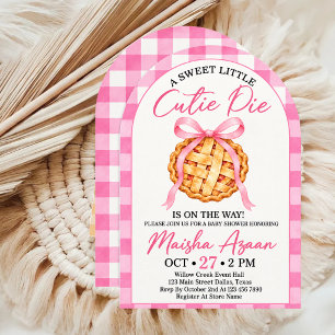 Little Cutie Pie Pink Baby Shower Invitation