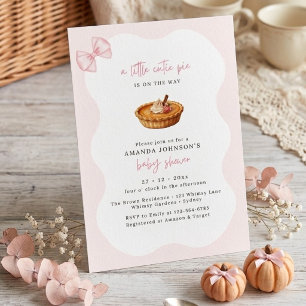 Little Cutie Pie Pink Bow Coquette Baby Shower Invitation