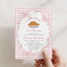 Little Cutie Pie Pink Gingham Baby Shower 
