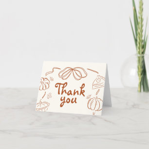Little Cutie Pie Pumpkin Baby Shower Thank You Card