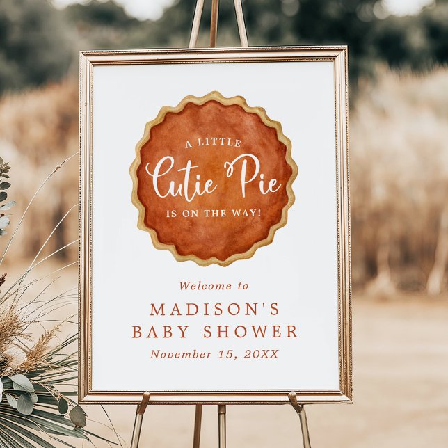 Little Cutie Pie Pumpkin Baby Shower Welcome Sign (Creator Uploaded)