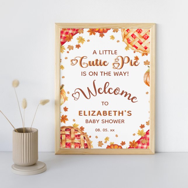 Little Cutie Pie Pumpkin Fall Baby Shower Welcome Poster (Creator Uploaded)