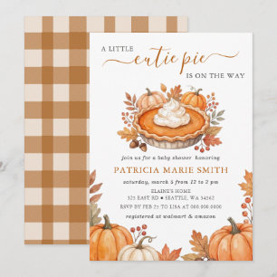 Little Cutie Pie Pumpkin Pie Fall Baby Shower Invitation