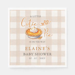 Little Cutie Pie Pumpkin Pie Fall Baby Shower Napkin
