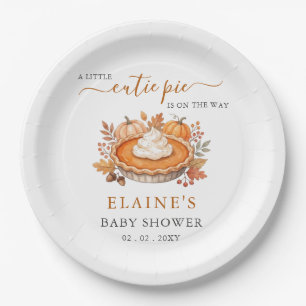 Little Cutie Pie Pumpkin Pie Fall Baby Shower Paper Plate