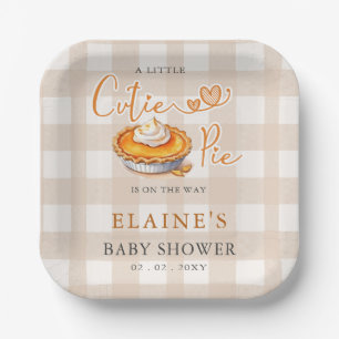 Little Cutie Pie Pumpkin Pie Fall Baby Shower Paper Plate