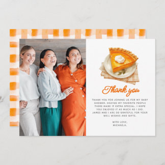 Little Cutie Pie Rustic Watercolor Baby Shower Thank You Card