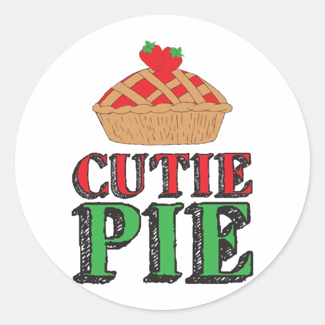 Little Cutie Pie Sweet Stuff Strawberry Cutiepies Classic Round Sticker (Front)