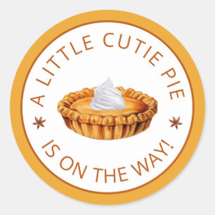 Little Cutie Pie Thanksgiving Baby Shower Sticker