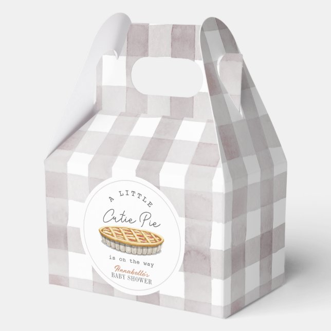 Little Cutie Pie Thanksgiving White Baby Shower Favour Box (Front)