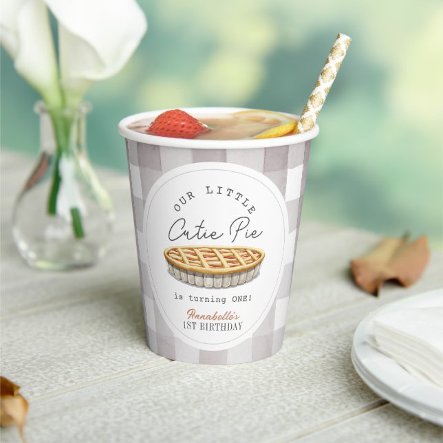 Little Cutie Pie Thanksgiving White Birthday Paper Cups (Insitu)