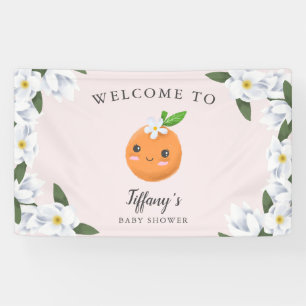 Little Cutie Pink Citrus Floral Welcome Banner
