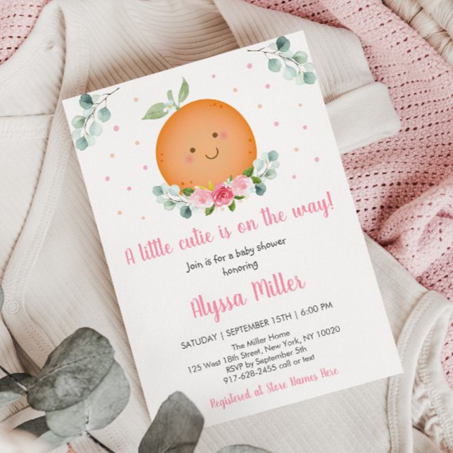 Little Cutie Pink Girl Baby Shower Invitation (Creator Uploaded)