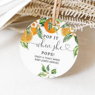 Little cutie Pop it when she pops baby shower Favour Tags