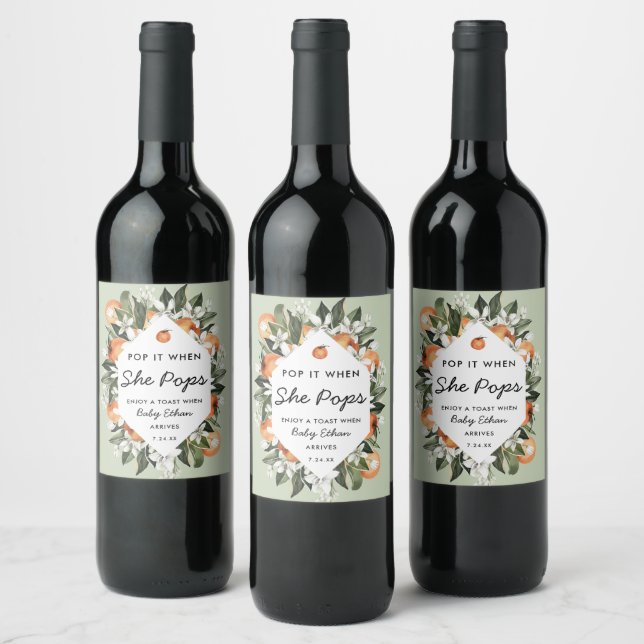 Little Cutie Pop It When She Pops Wine Bottle Wine Label (Bottles)