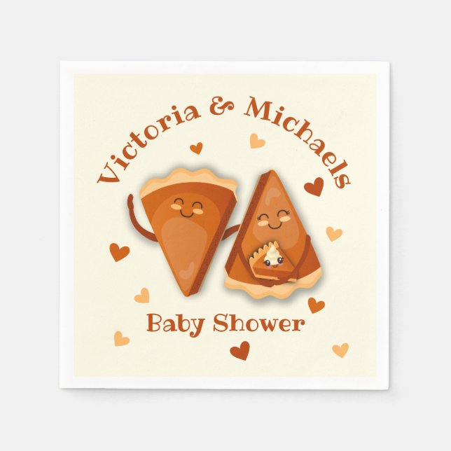 Little cutie Pumpkin Pie Autumn Baby shower  Napkin (Front)