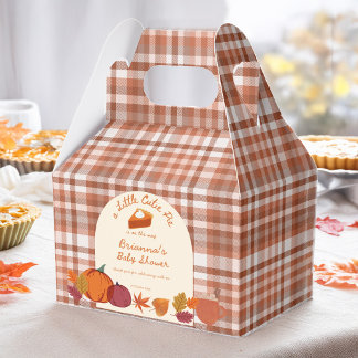 Little cutie pumpkin pie fall plaid baby shower favour box