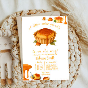 Little Cutie quesillo Autumn Leaves Baby Shower Invitation