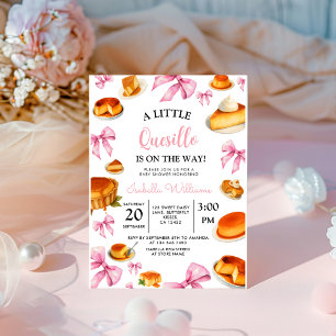 Little Cutie quesillo Pink Bow Baby Shower Invitation