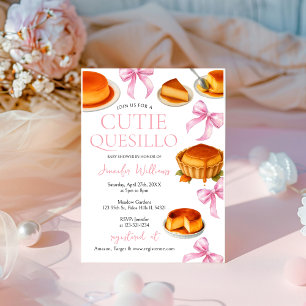 Little Cutie quesillo Pink Bow Baby Shower Invitation