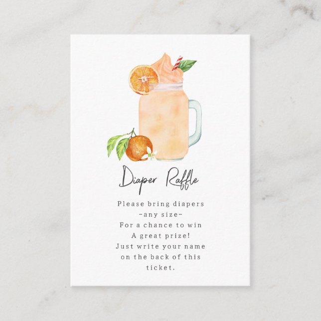 Little Cutie Smoothie Baby Shower Diaper Raffle Enclosure Card (Front)