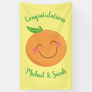 Little Cutie Tangerine Baby Shower Gender Neutral Banner