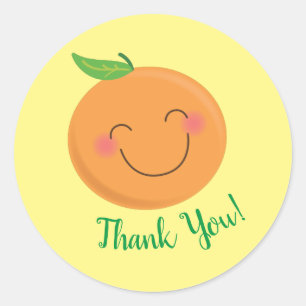 Little Cutie Tangerine Baby Shower Gender Neutral Classic Round Sticker