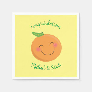 Little Cutie Tangerine Baby Shower Gender Neutral Napkin