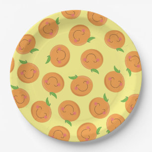 Little Cutie Tangerine Baby Shower Gender Neutral Paper Plate