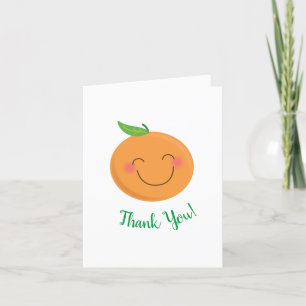 Little Cutie Tangerine Baby Shower Gender Neutral Thank You Card