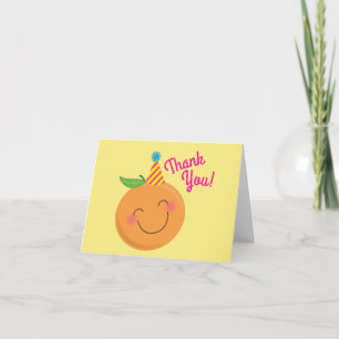 Little Cutie Tangerine Birthday Party Card
