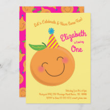 Little Cutie Tangerine Cute Kids 1st Birthday
