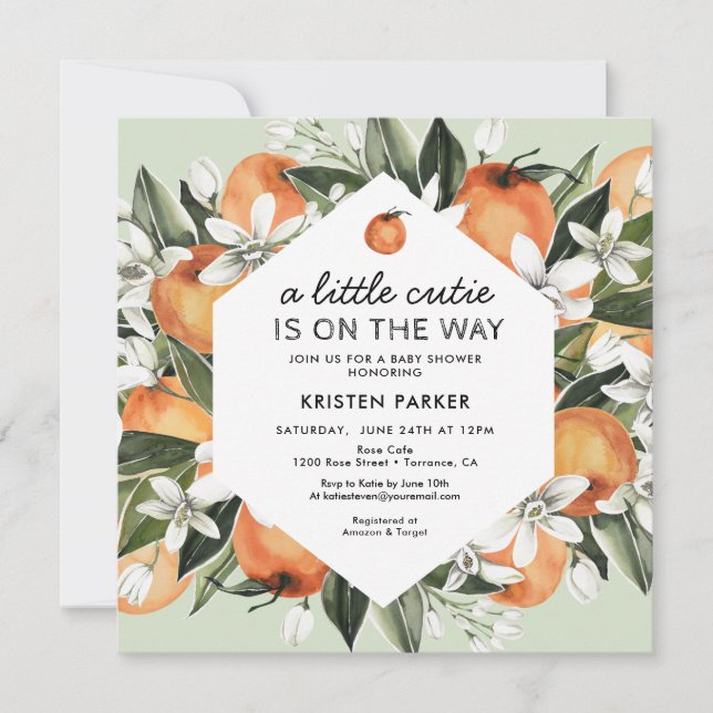 Little Cutie Theme Gender Neutral Baby Shower Invitation (Front)