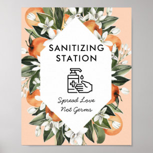 Little Cutie Themed Sanitising Station Baby Shower Poster