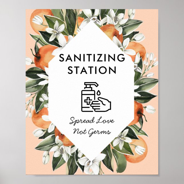 Little Cutie Themed Sanitising Station Baby Shower Poster (Front)