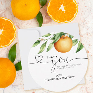 Little Cutie Watercolor Baby Shower Thank You Card