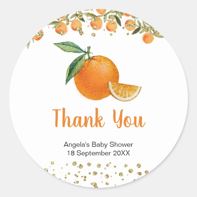 Little cutie Watercolor Thank You Sticker (Front)