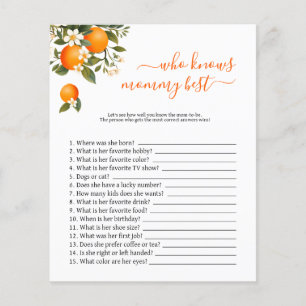 Little Cutie Who knows mummy best baby shower game