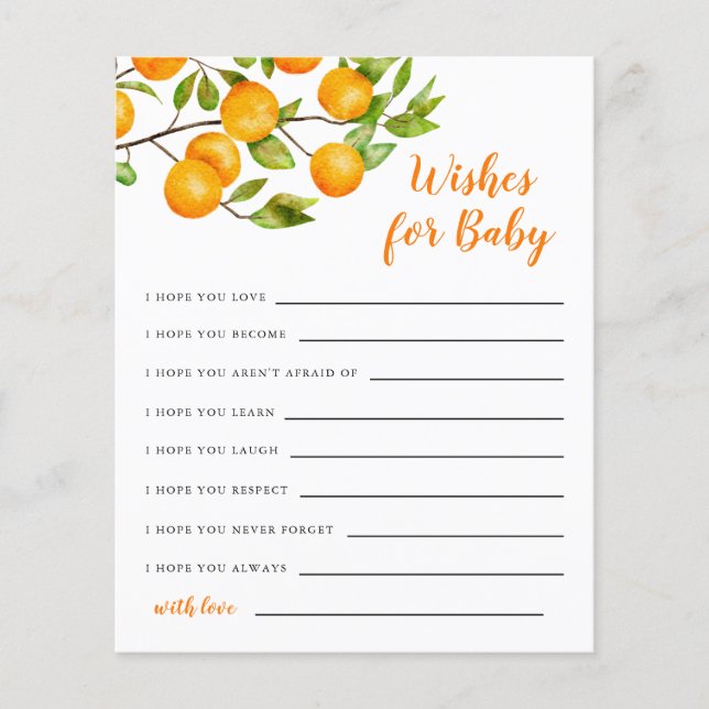 Little Cutie Wishes for Baby Card (Front)