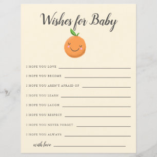 Little Cutie Yellow Baby Shower Baby Wishes Card