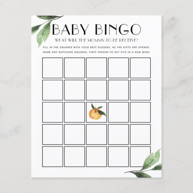 Little Cuties Baby Bingo Game Card (Front)