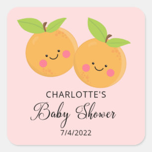 Little Cuties Baby Shower Square Sticker