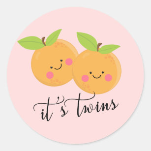 Little Cuties It' Twins Favour Classic Round Sticker