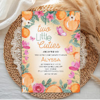 Little Cuties Orange Pink Floral Butterflies Twin