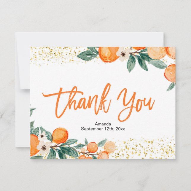 Little Cuties Orange Thank you card (Front)