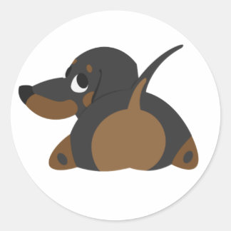 Little Dachshund Classic Round Sticker