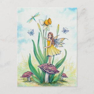 Little Daffodil Fairy Fantasy Art Illustration Postcard