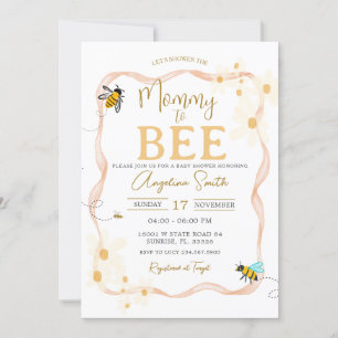 Little Daisies Bee Baby Shower Mummy To Bee Invitation
